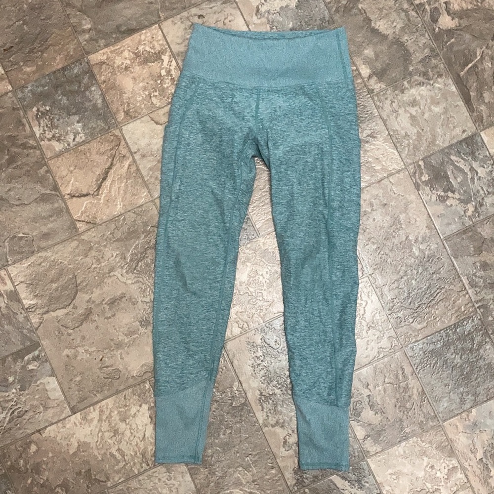 Green Heathered Yoga Leggings